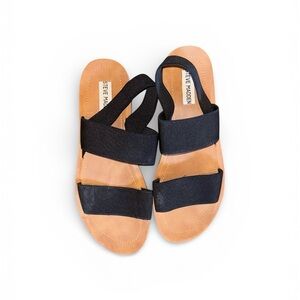 Steve Madden Black and Tan Sandals